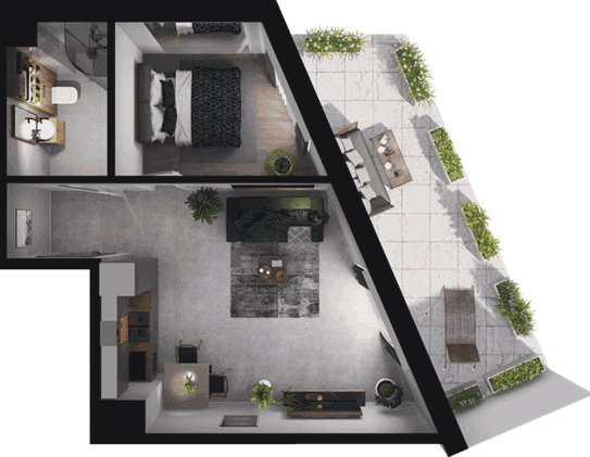 1 pokoje mieszkania, 38,71 m², cena: 890 330 zł, piętro: 0 – CIESZYŃSKA 9