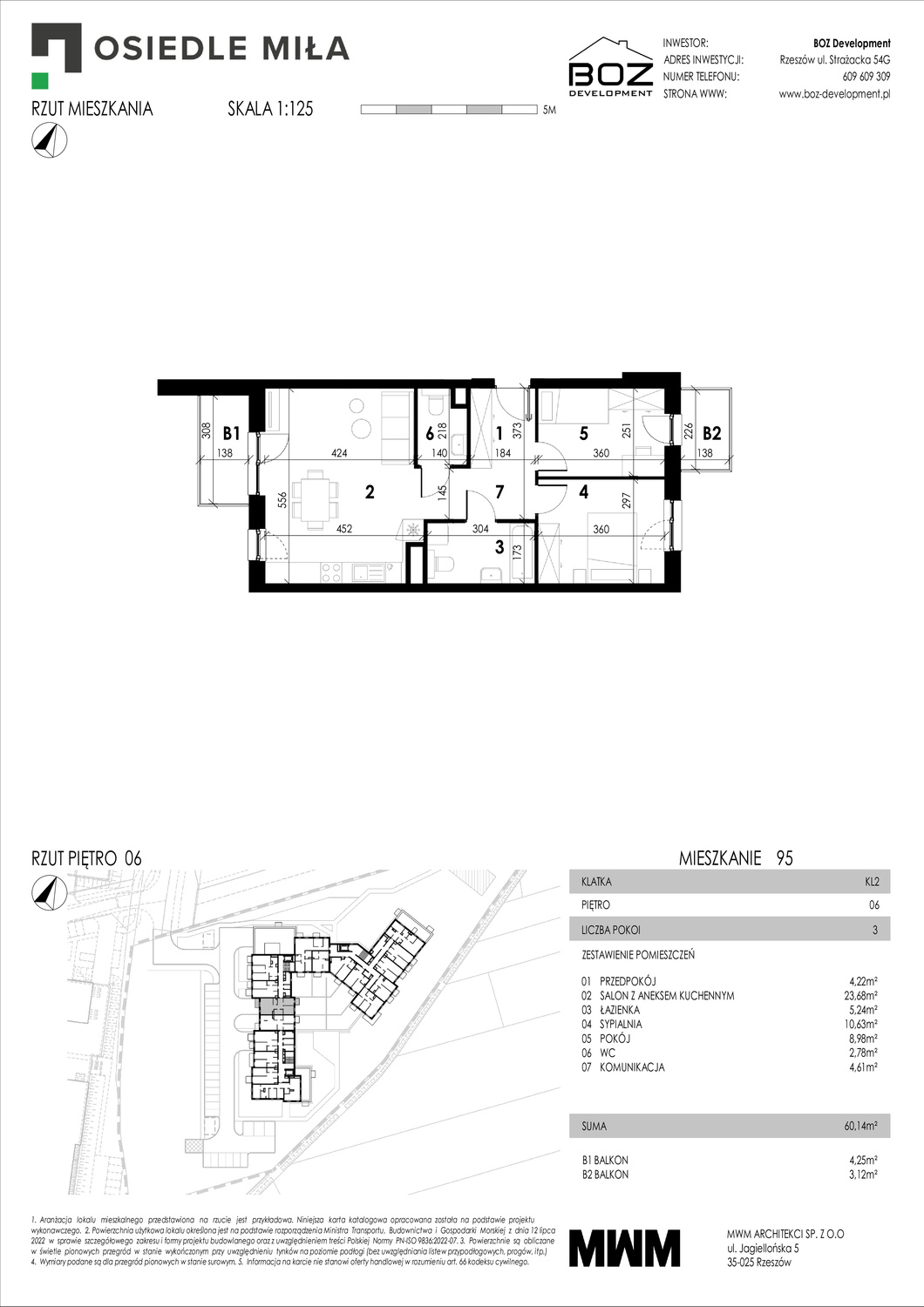 2 pokoje mieszkania, 60,14 m², cena: 586 365 zł, piętro: 6 – STRAŻACKA 54G