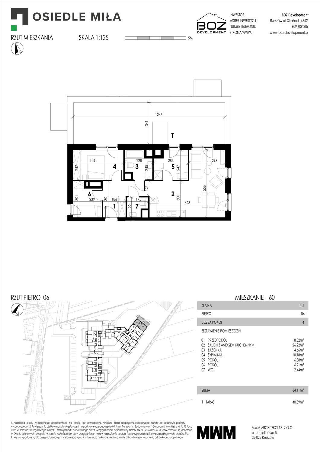 3 pokoje mieszkania, 64,11 m², cena: 666 744 zł, piętro: 6 – STRAŻACKA 54G