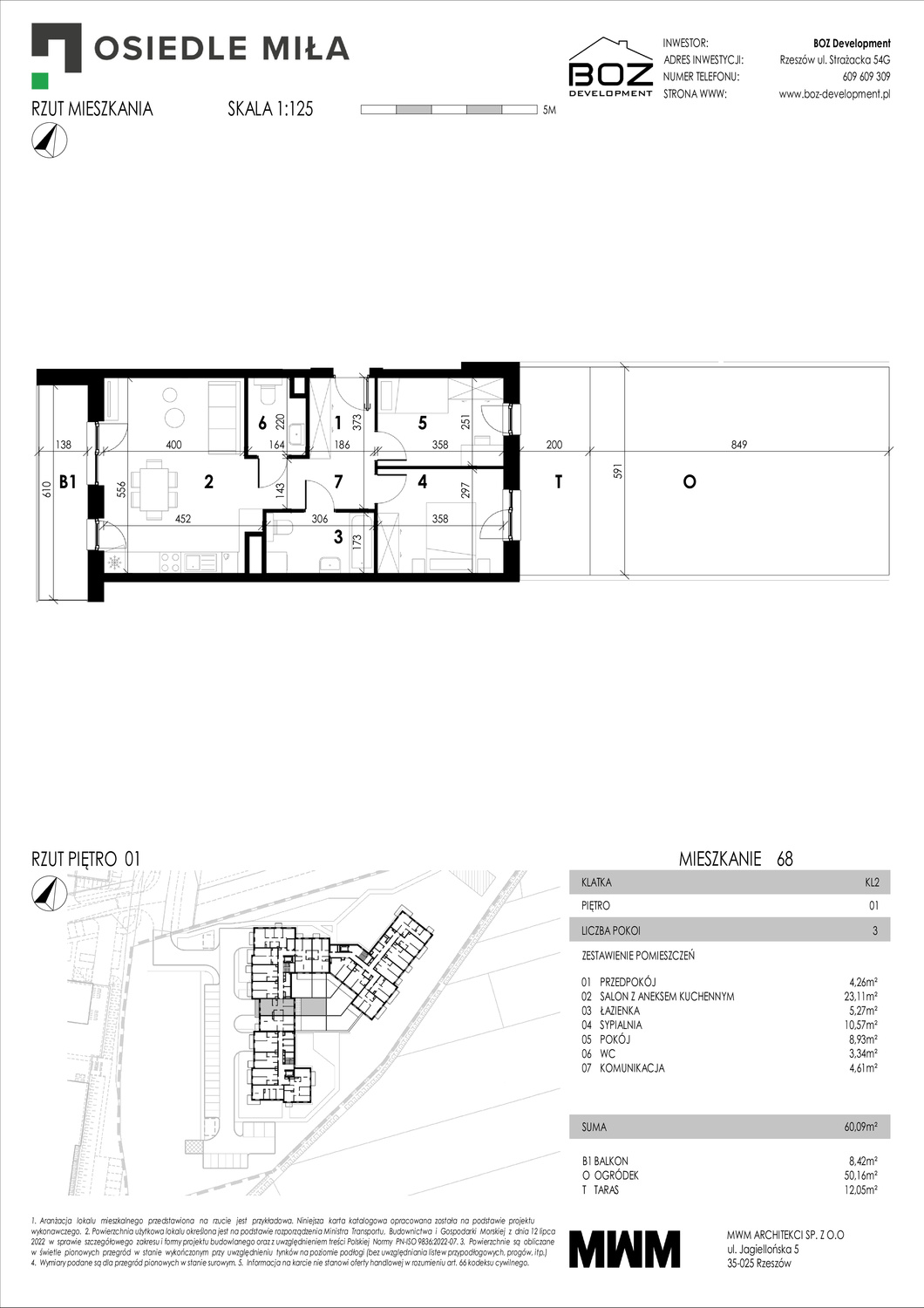 3 pokoje mieszkania, 60,09 m², cena: 591 886 zł, piętro: 1 – STRAŻACKA 54G