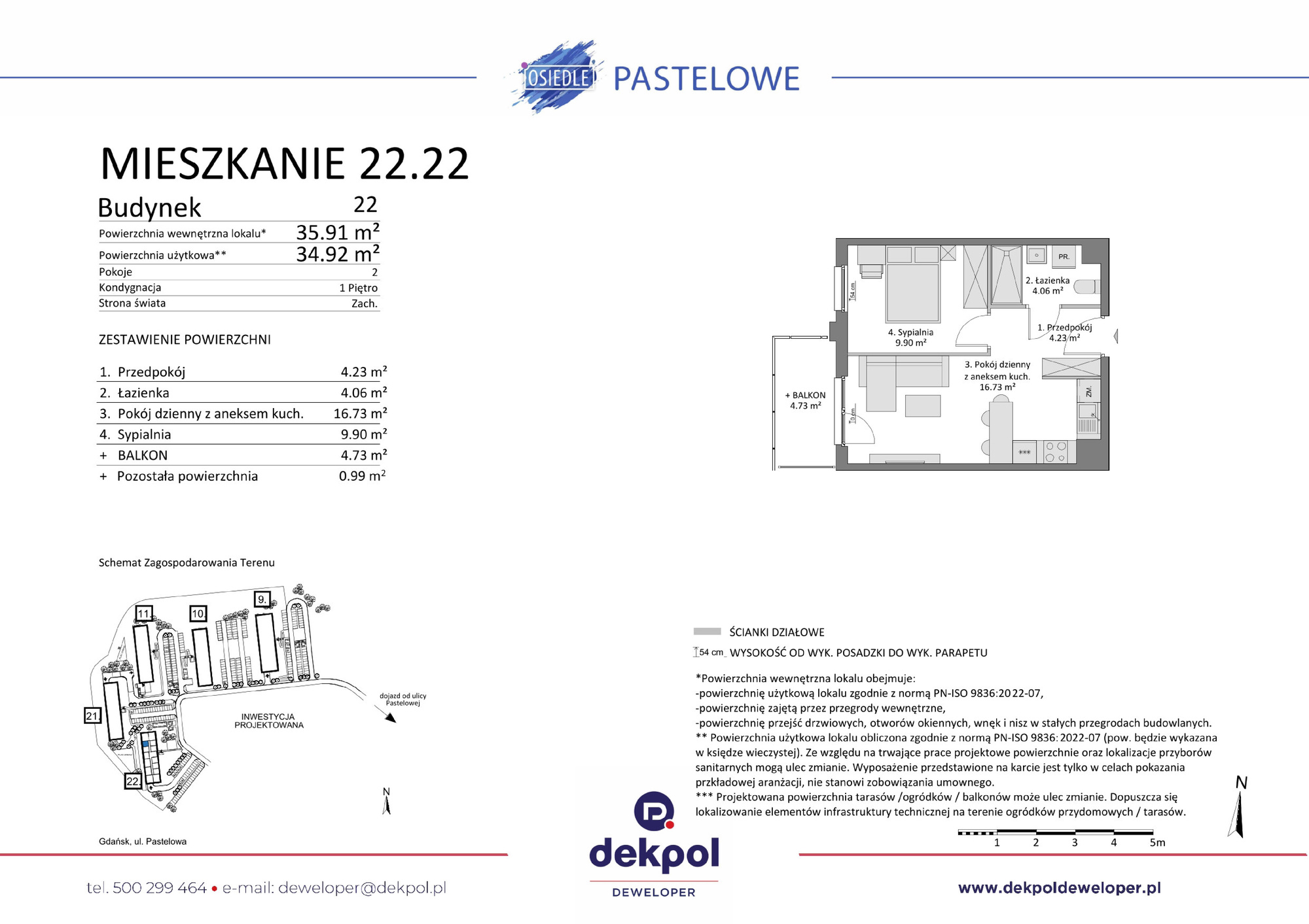 2 pokoje mieszkania, 34,92 m², cena: 466 500 zł, piętro: 1 – Osiedle Pastelowe