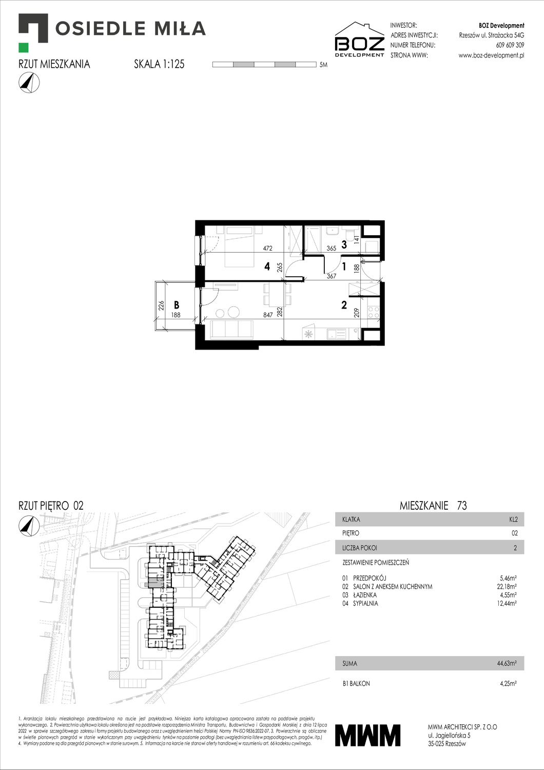 2 pokoje mieszkania, 44,63 m², cena: 461 920 zł, piętro: 2 – STRAŻACKA 54G