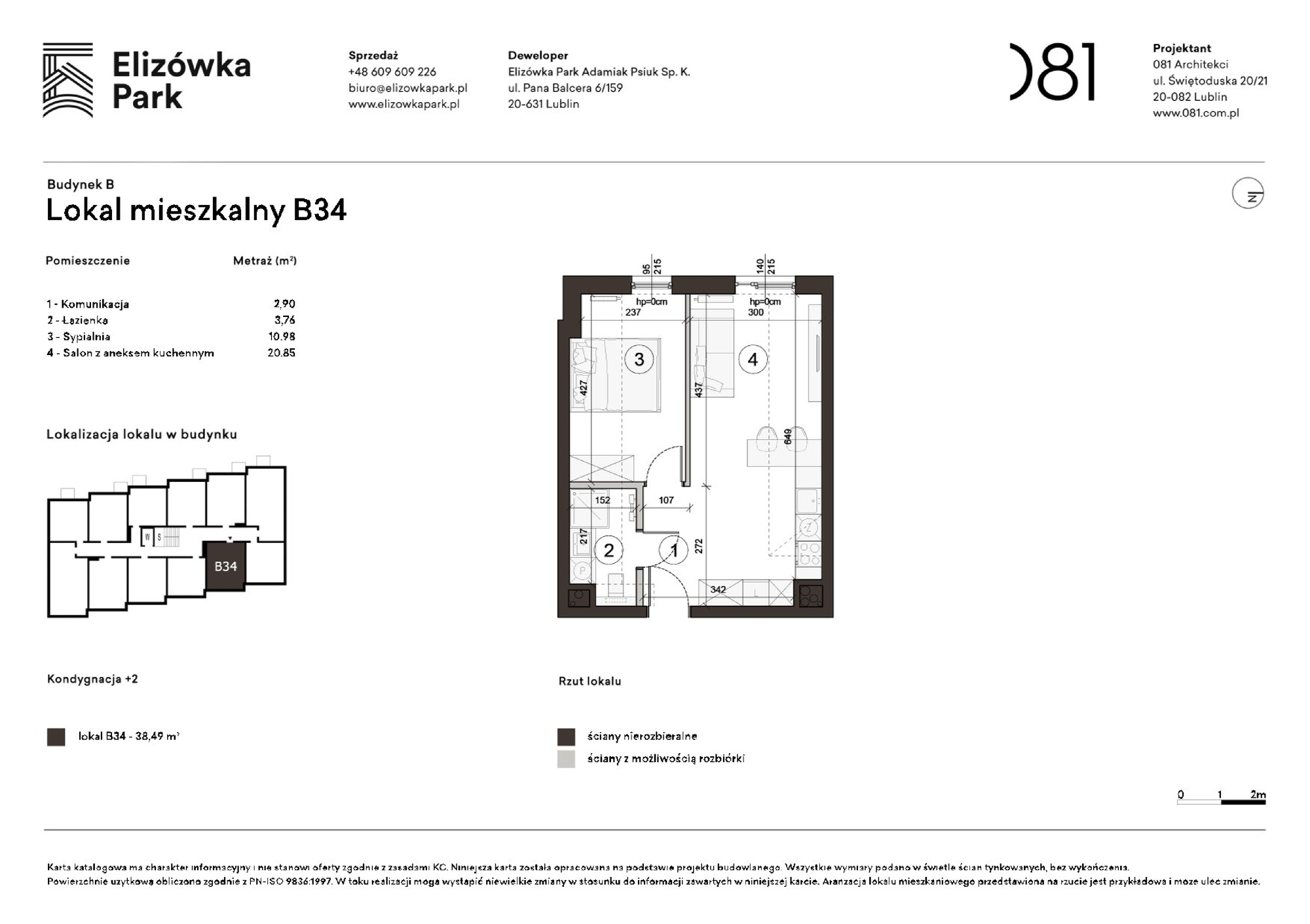 2 pokoje dom, 38,49 m², piętro: 2 – Elizówka Park