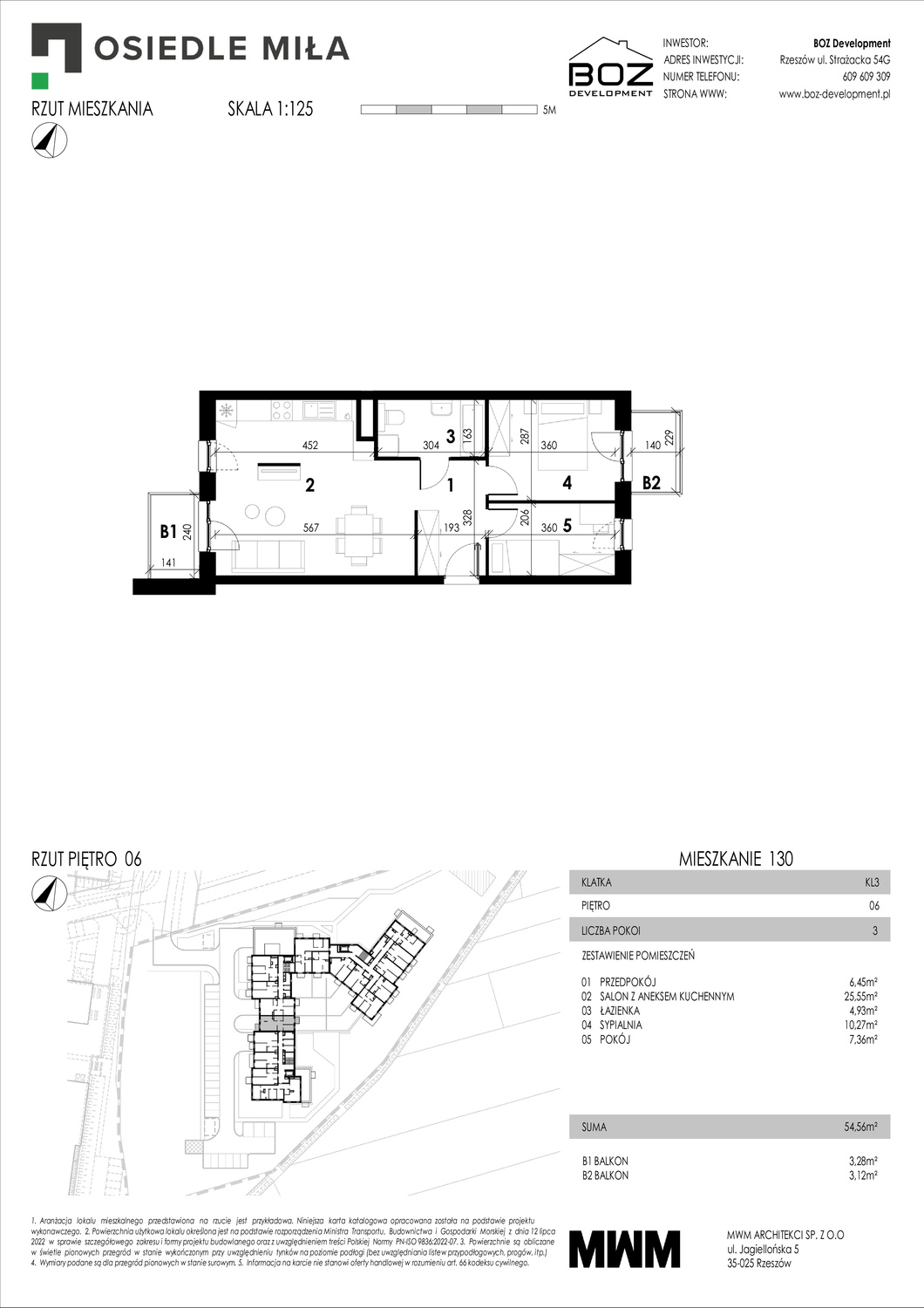 3 pokoje mieszkania, 54,56 m², cena: 534 688 zł, piętro: 6 – STRAŻACKA 54G