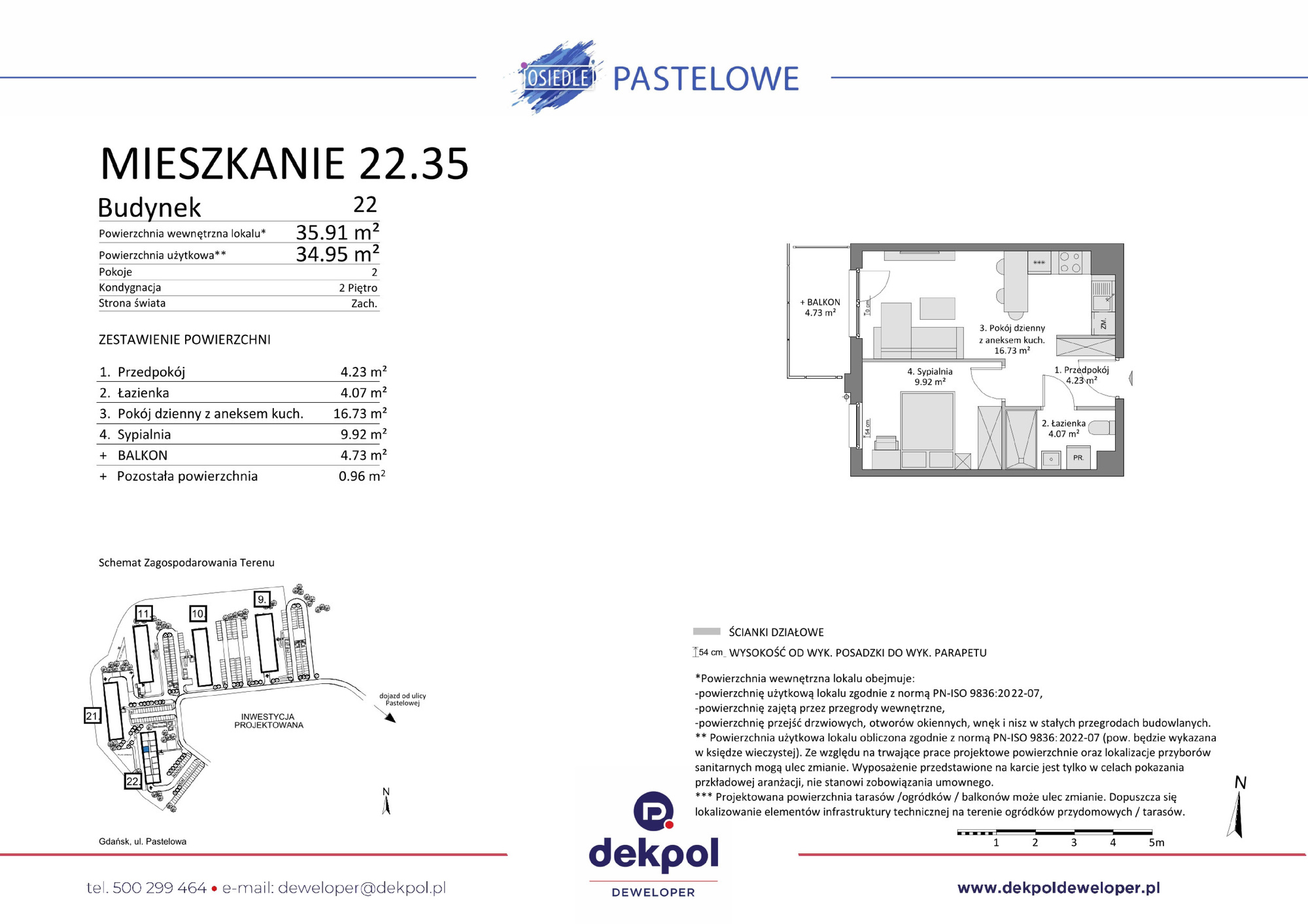 2 pokoje mieszkania, 34,95 m², cena: 476 500 zł, piętro: 2 – Osiedle Pastelowe