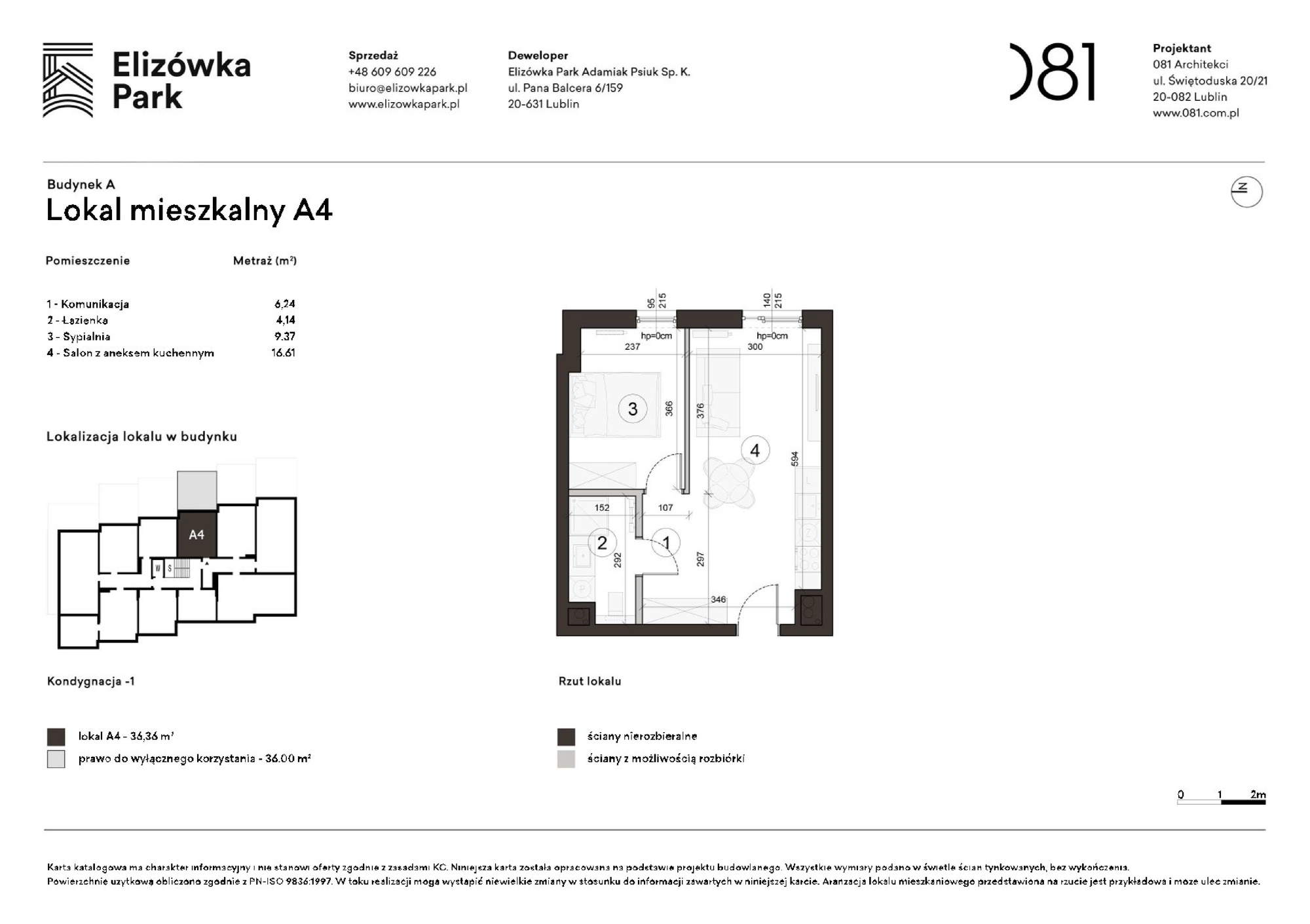 2 pokoje dom, 36,36 m², piętro: -1 – Elizówka Park