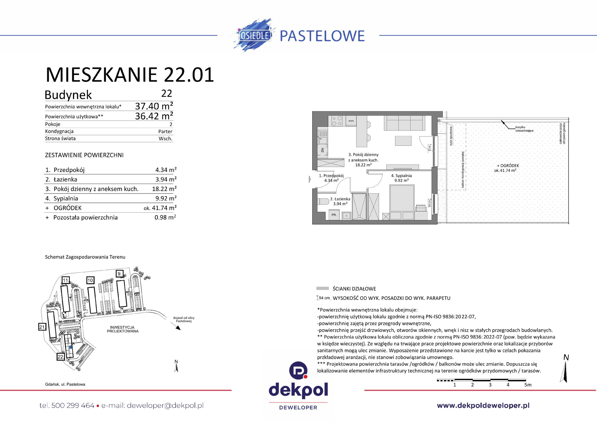 2 pokoje mieszkania, 36,42 m², cena: 468 000 zł, piętro: 0 – Osiedle Pastelowe