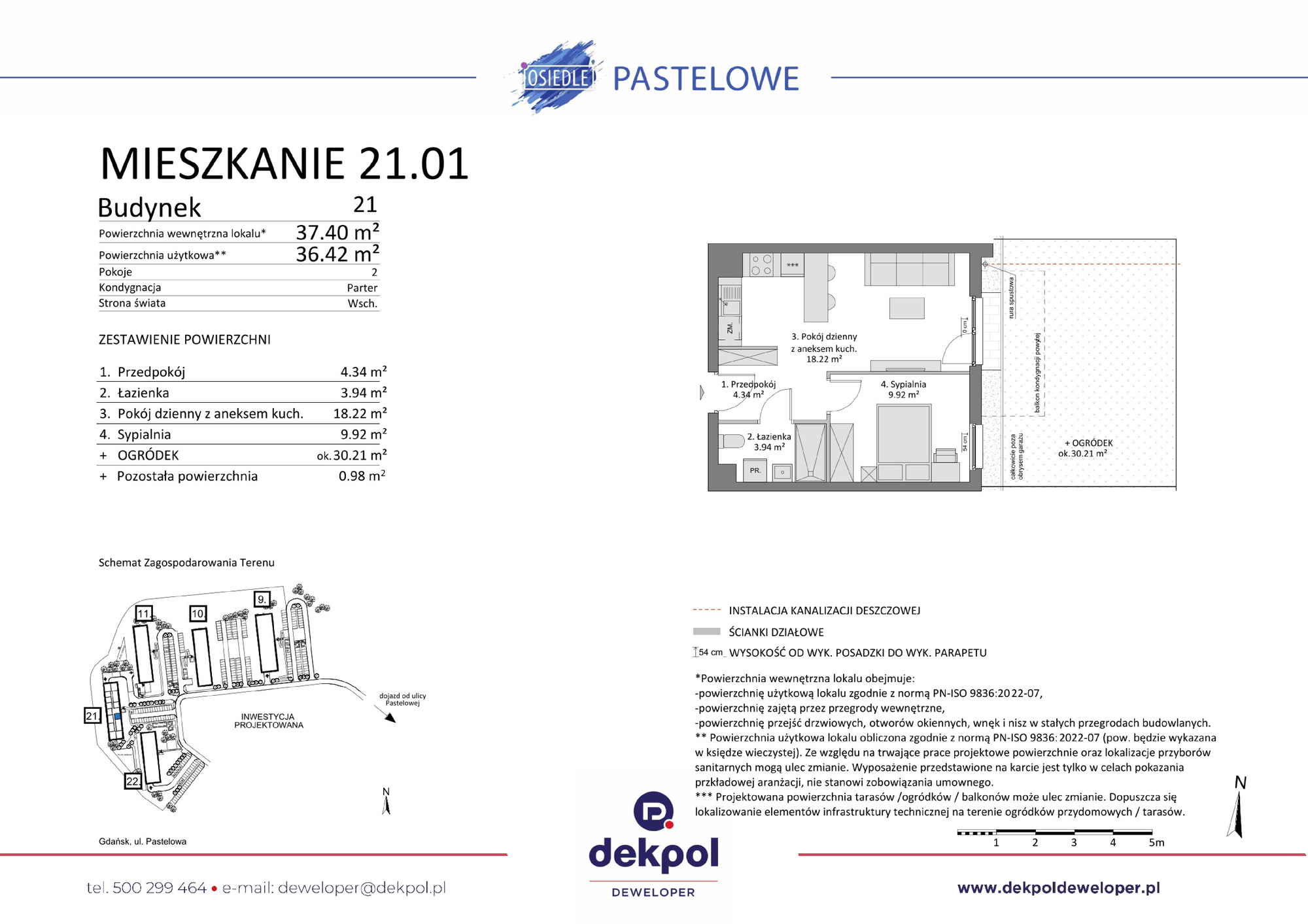 2 pokoje mieszkania, 36,42 m², cena: 463 500 zł, piętro: 0 – Osiedle Pastelowe
