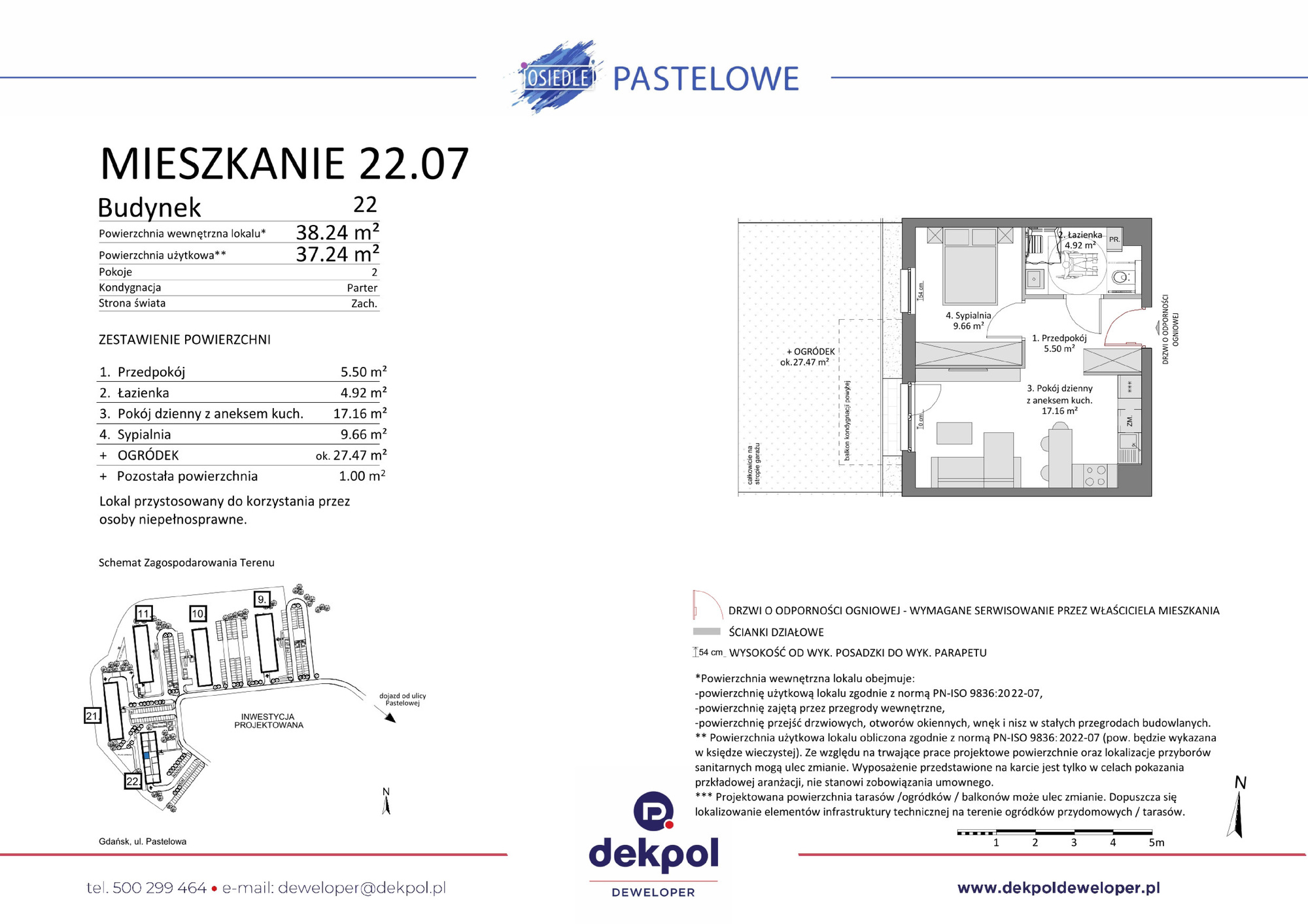 2 pokoje mieszkania, 37,24 m², cena: 474 500 zł, piętro: 0 – Osiedle Pastelowe