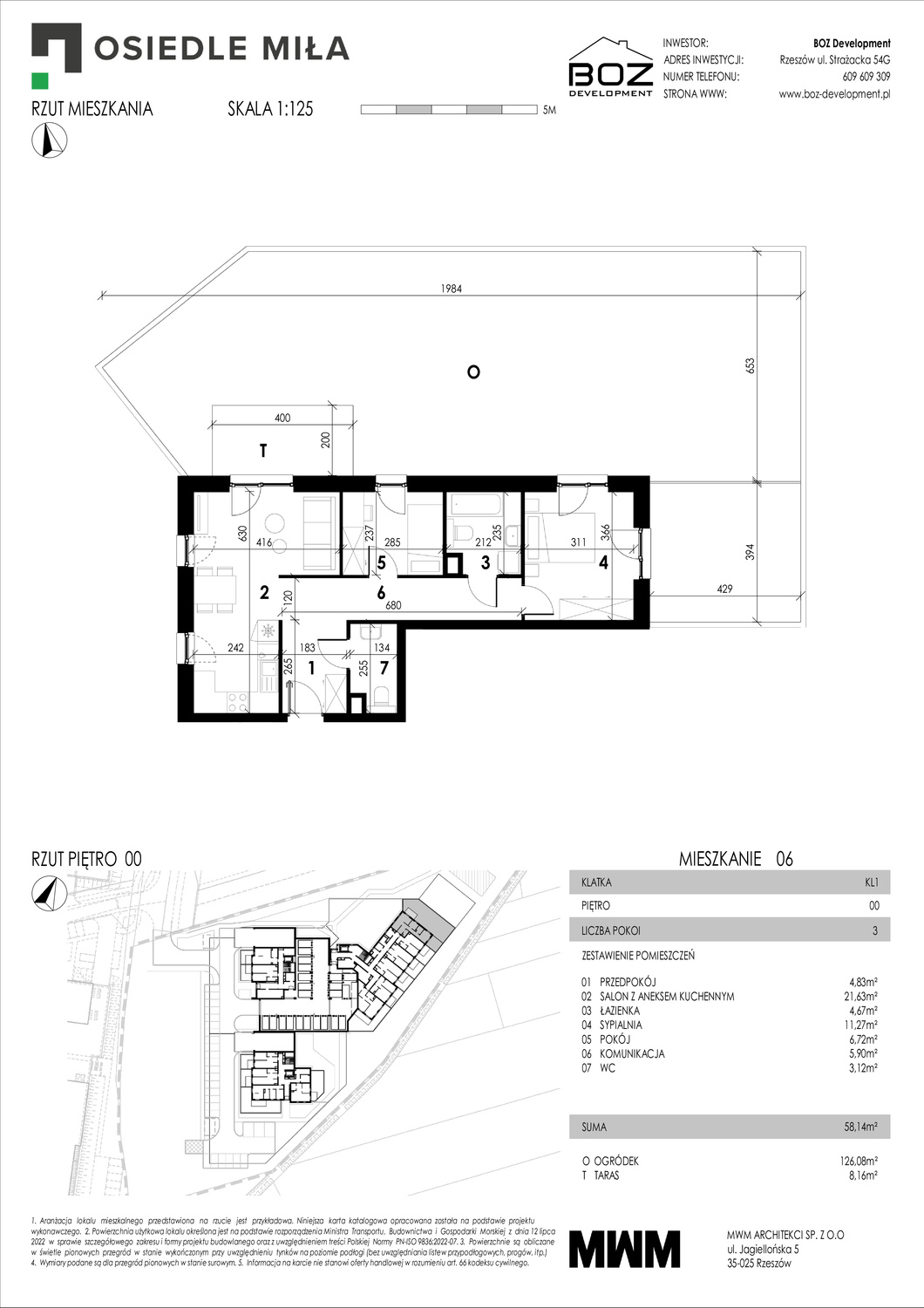 3 pokoje mieszkania, 58,14 m², cena: 604 656 zł, piętro: 0 – STRAŻACKA 54G
