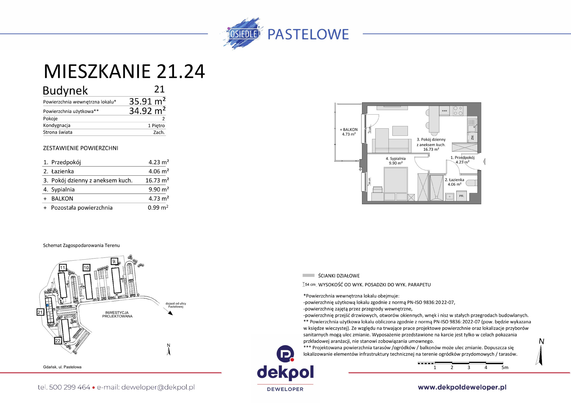 2 pokoje mieszkania, 34,92 m², cena: 466 500 zł, piętro: 1 – Osiedle Pastelowe