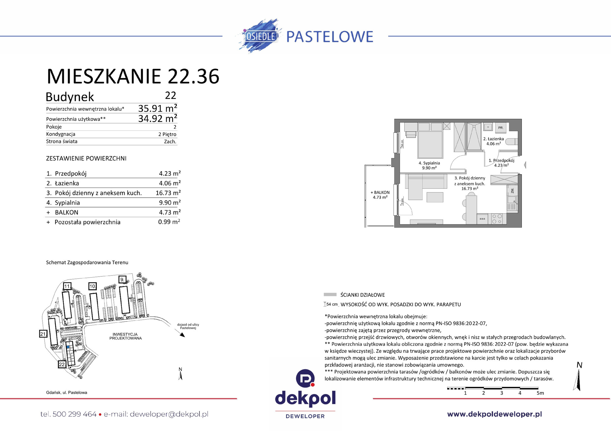 2 pokoje mieszkania, 34,92 m², cena: 476 000 zł, piętro: 2 – Osiedle Pastelowe