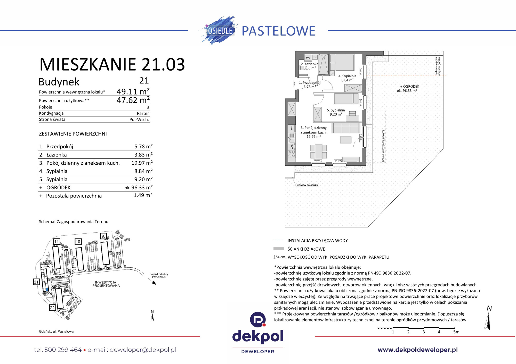 3 pokoje mieszkania, 47,62 m², cena: 597 500 zł, piętro: 0 – Osiedle Pastelowe