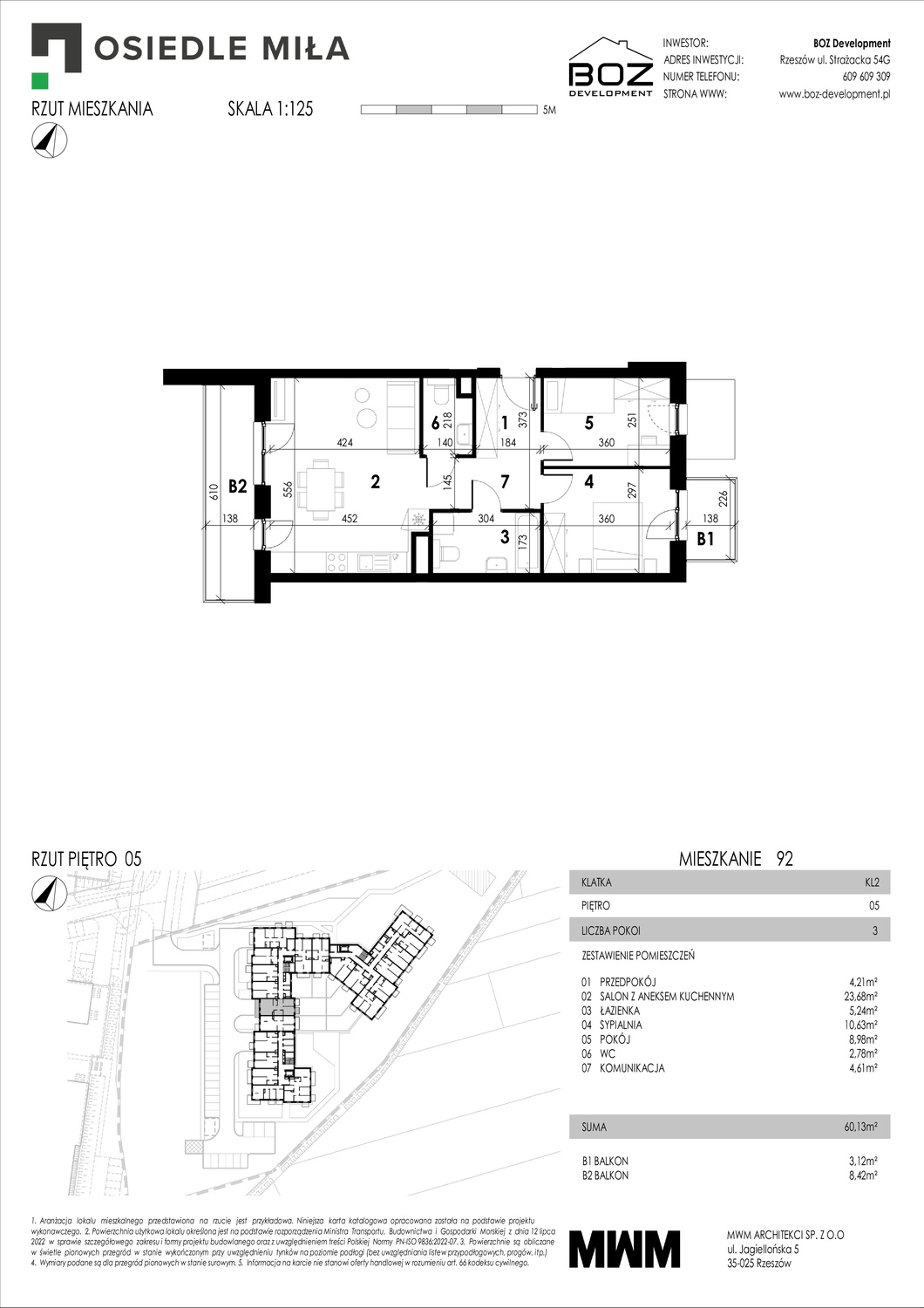 3 pokoje mieszkania, 60,13 m², cena: 592 280 zł, piętro: 5 – STRAŻACKA 54G