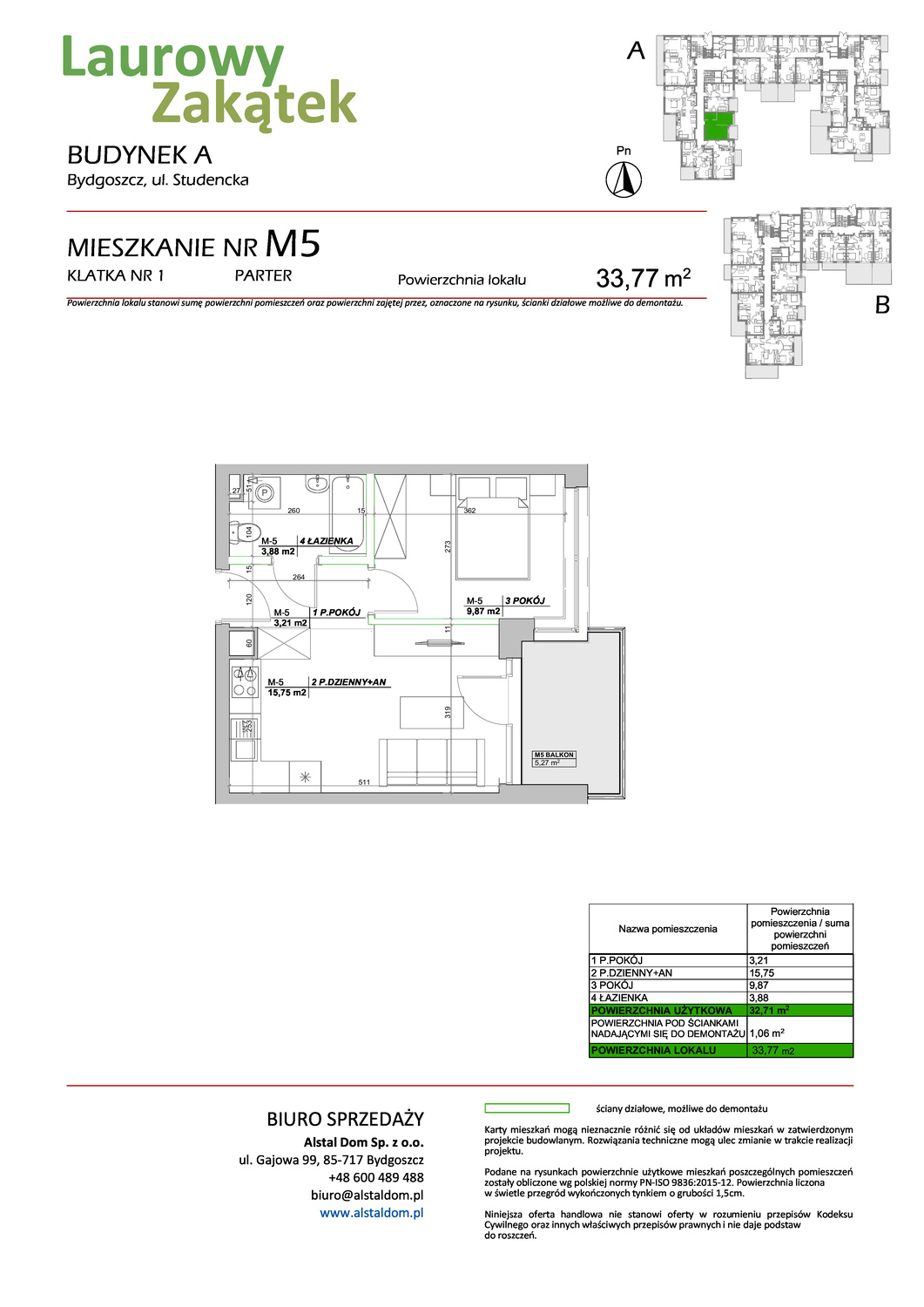 2 pokoje mieszkania, 33,77 m², cena: 357 281 zł, piętro: 0 – Laurowy Zakątek
