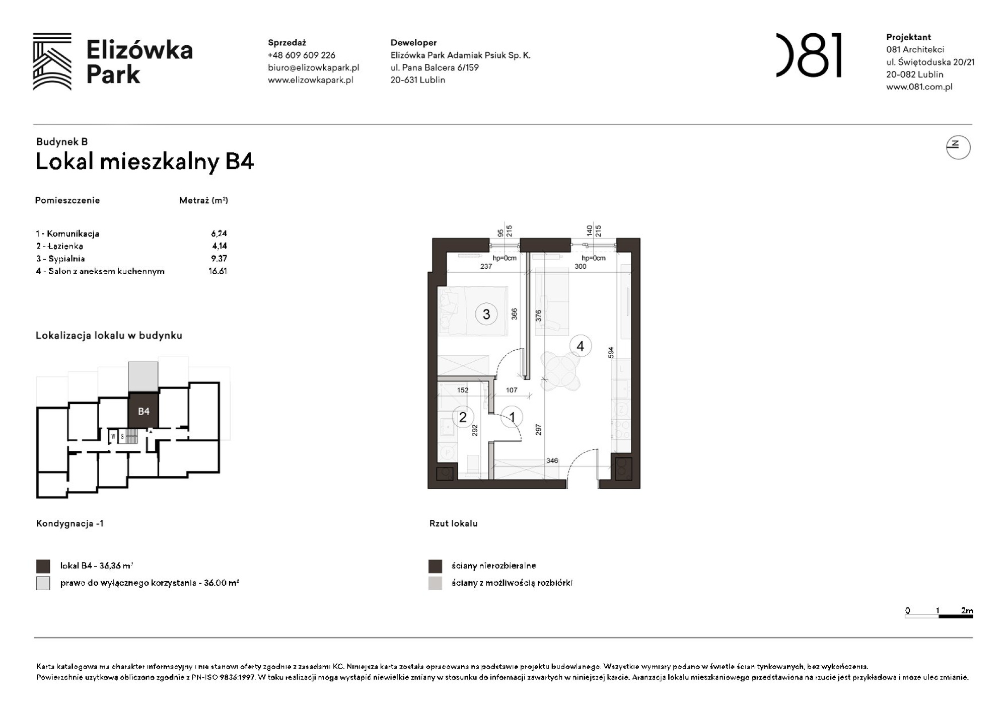 2 pokoje dom, 36,36 m², piętro: -1 – Elizówka Park