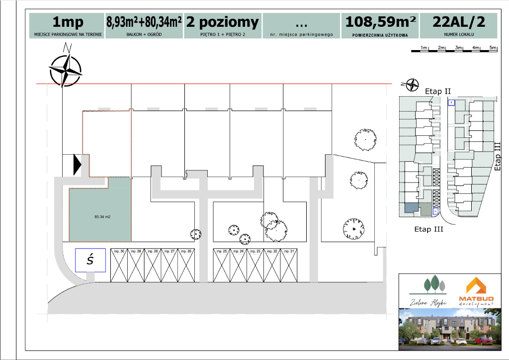 5 pokoje mieszkania, 118,63 m², cena: 914 445 zł, piętro: 1 – Zielone Alejki
